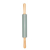 Green rolling pin with wooden handles, Progress brand, eco-friendly 'buy me & plant a tree' badge.