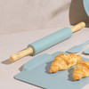 Go Bake! Silicone Rolling Pin With Wooden Handles