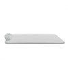 White chopping board with integrated grater, shown from the side