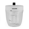 Salter manual food chopper in clear plastic with white lid, shown upright.