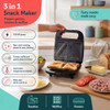 3 in 1 snack maker with toasties, waffles and paninis