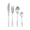 Four-piece silver cutlery set: knife, fork, tablespoon, teaspoon, plain handles