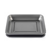Set of two silver rectangular non-stick baking trays, shown stacked.