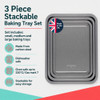 Silver non-stick baking tray, Progress brand, shown from above