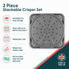 Silver round pizza tray and square baking tray set, 33cm x 33cm, 1.5cm deep