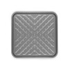 Square silver oven tray with raised pattern and holes for even roasting