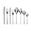 Eight-piece silver cutlery set, includes knives, forks and spoons, shown front view.
