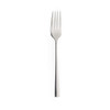 Silver stainless steel fork on white background