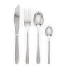 Four-piece silver cutlery set with knife, fork, soup spoon and teaspoon