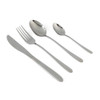 Four-piece stainless steel cutlery set including knife, fork, tablespoon and teaspoon