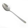 Silver serving spoon on white background