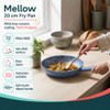 Blue 20cm ceramic frying pan with non-stick coating and induction base
