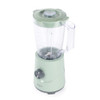 Top-down view of blender jug showing stainless steel blades.