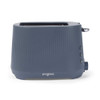 Blue 2-slice toaster with ribbed design, side buttons and lever, Progress brand logo