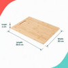 Bamboo chopping board with handle slot, 39.9 x 30 x 1 cm