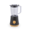 Black Progress blender with clear jug and wood-effect dial, shown upright on white background