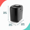 Black bread maker with dimensions: 29.2cm high, 23.3cm wide, 29.6cm long