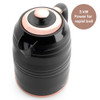 Black cordless electric kettle with rose gold trim, showing 3 kW rapid boil feature