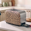 Beige leopard print kettle and 2-slice toaster set on kitchen worktop