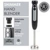 Shimmer Immersion Hand Blender, 2 Speed Settings, Black/Silver/Stainless Steel