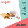 Progress mini food chopper with 350ml bowl, shown making fresh salsa.