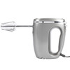 Gunmetal electric hand mixer with beater attachment, side view