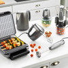Gunmetal hand mixer with 2 beaters, 2 dough hooks, 5 speeds, turbo function, 300W power
