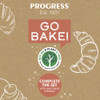 Promotional baking banner with 'Go Bake!', plant a tree offer, and matching utensils message