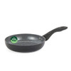 Grey non-stick frying pan with speckled interior, black handle, labelled PFAS free