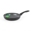 Grey non-stick frying pan with speckled interior, PFAS free sticker on side