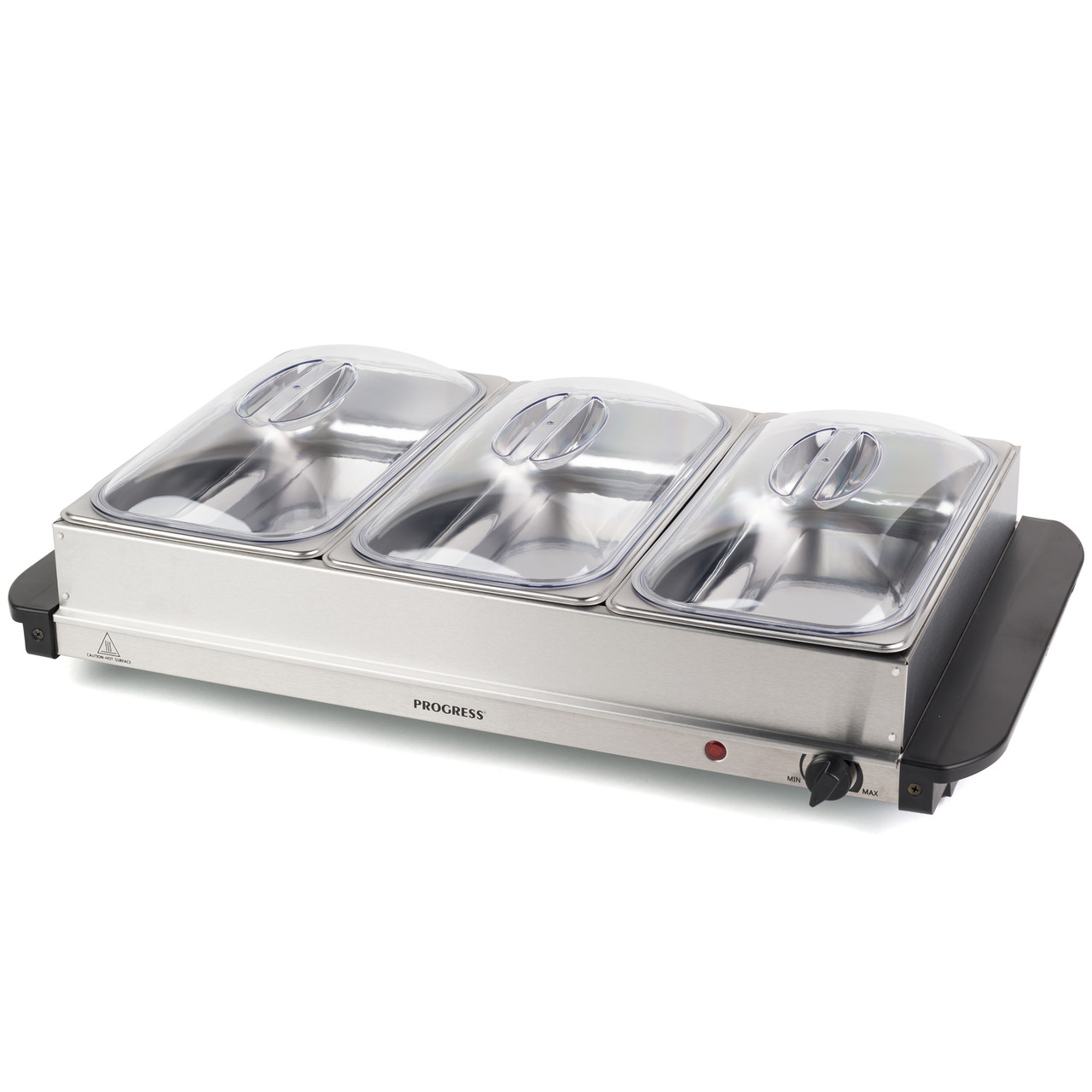 BUFFET SERVER 2in1 ADJUSTABLE HOT PLATE TRAY S/S STEEL FOOD WARMER 300W  LARGE