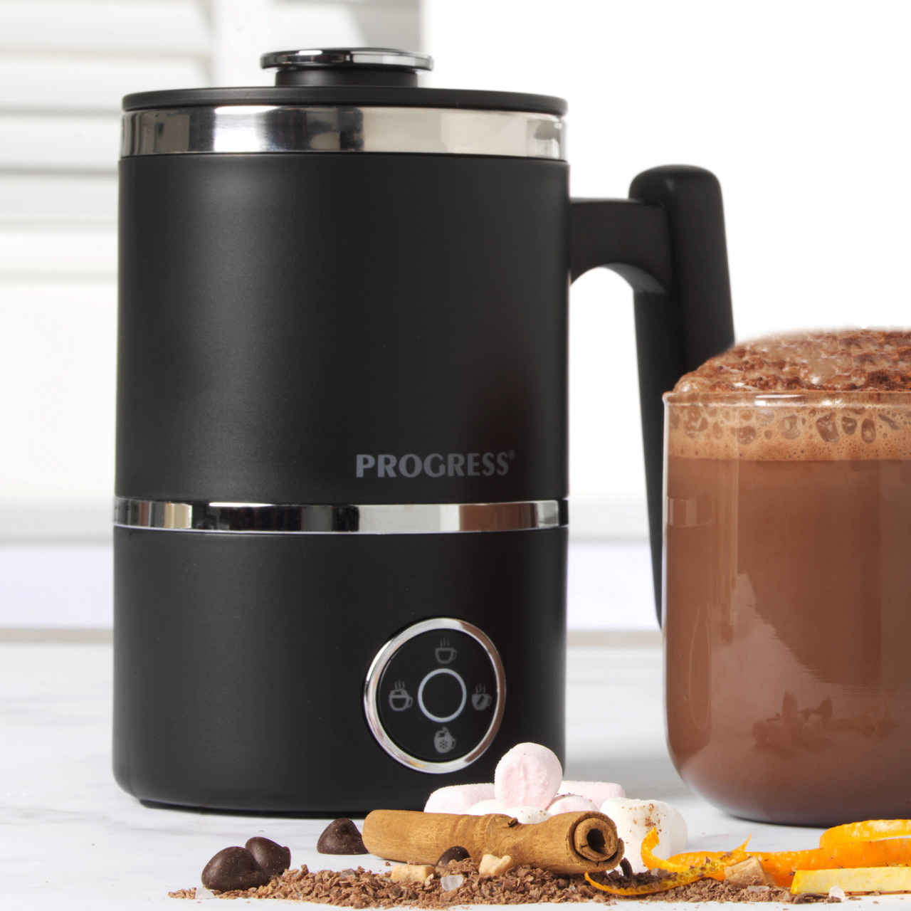 Chocoluxe Electric Hot Chocolate Maker, 300ml/150ml Non-Stick Milk  Steamer/Frother, 400W, Hot/Cold, Frothing Whisk Included