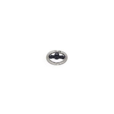 Black and silver replacement frother whisk for electric milk frother, shown on white background