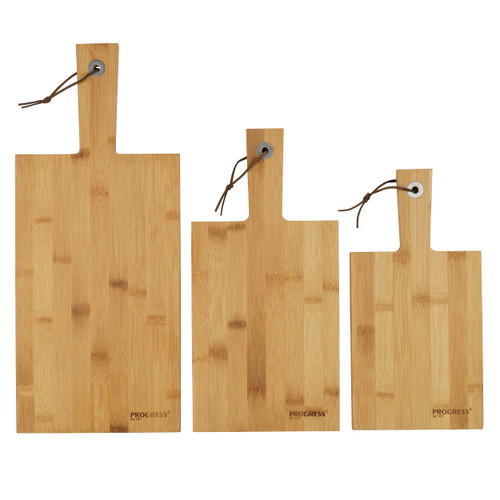 3 Piece Bamboo Paddle Chopping Board Set