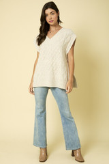 Helena Cable Knit Vest {Oat}