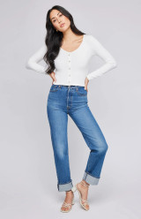 Zahara Ribbed BD Top {White}