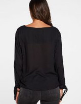 Heirloom LS Tie Blouse {Blk}