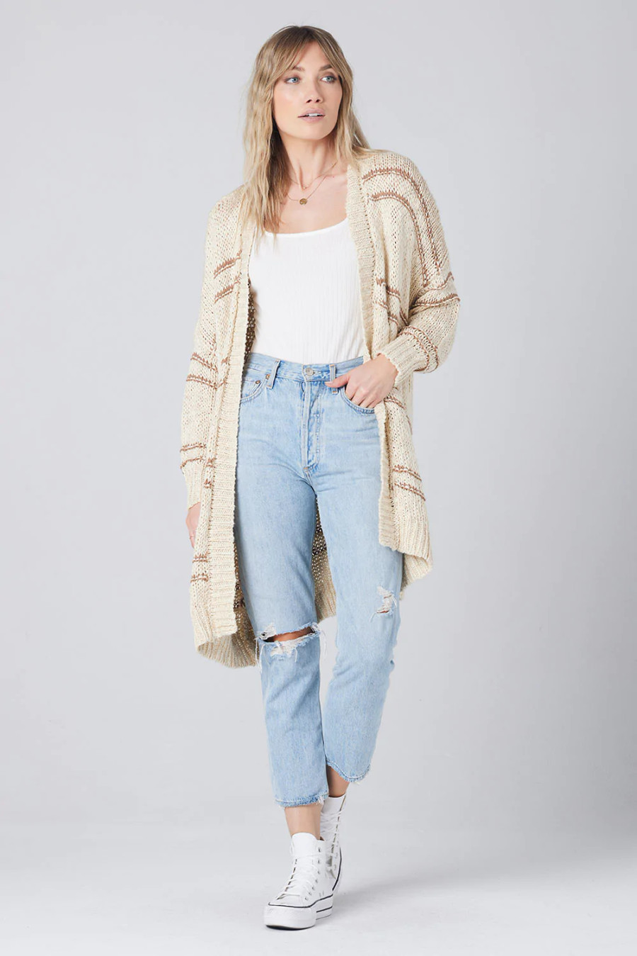 Nolina Stripe Cardigan {Oat}