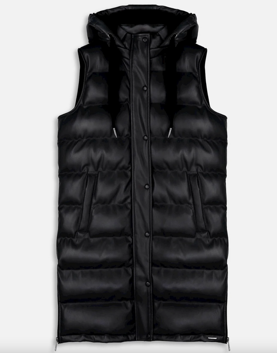 Cameron Leatherette Vest {Blk}