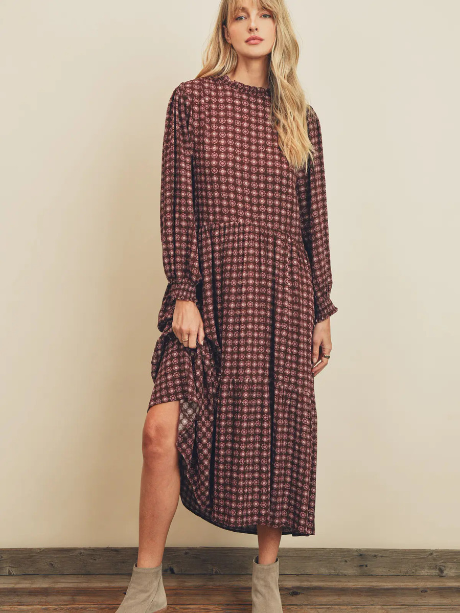 Berkley Swing Midi Dress {Crimson}