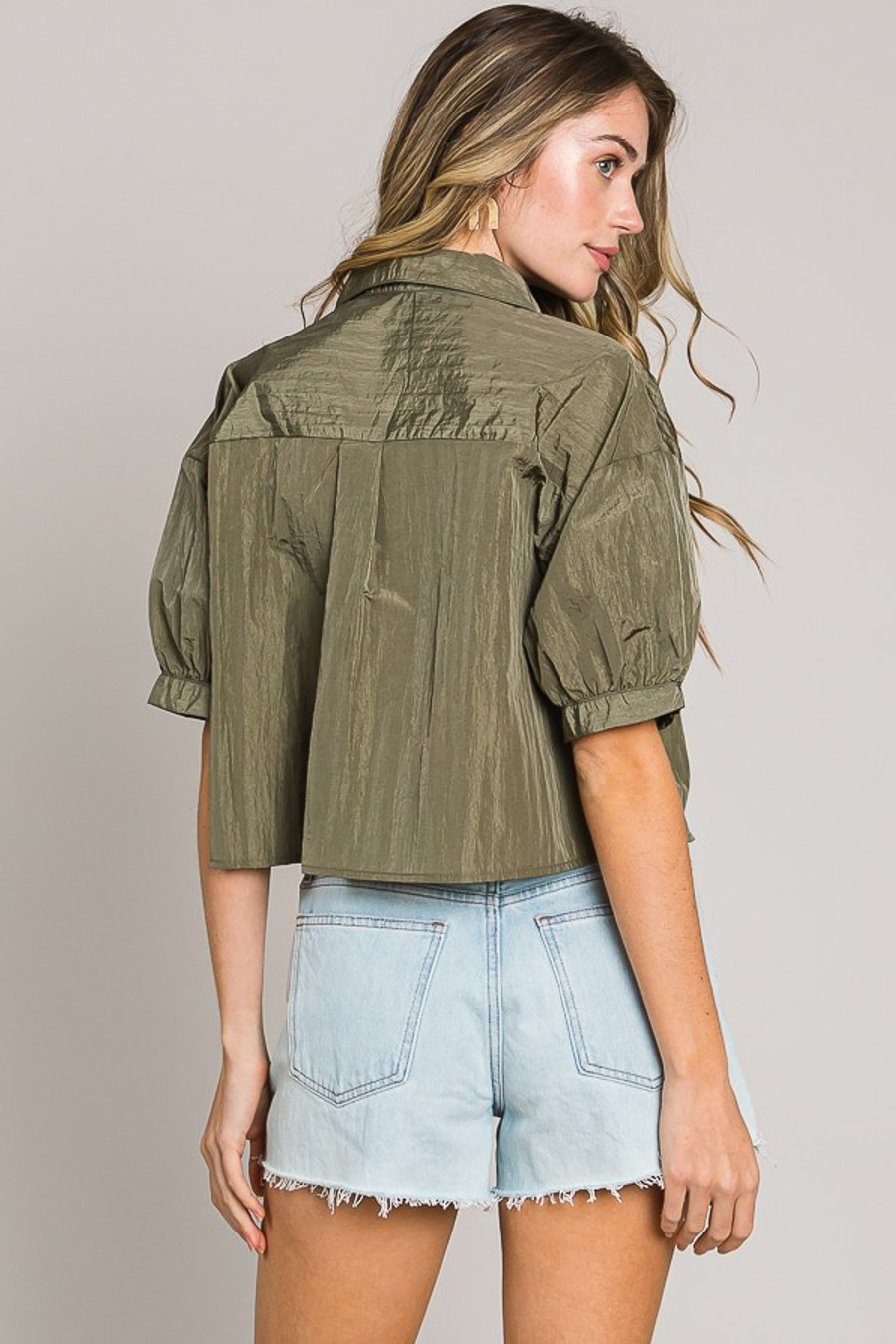 Orsen Crinkle SS Blouse {Leaf}