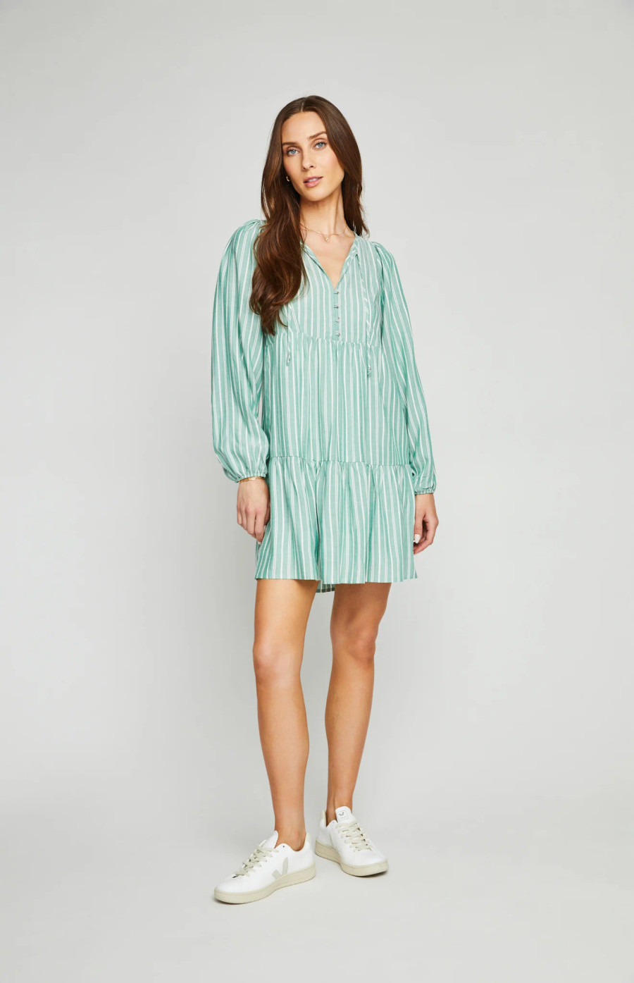 Emily Swing Dress {Palm Stripe}