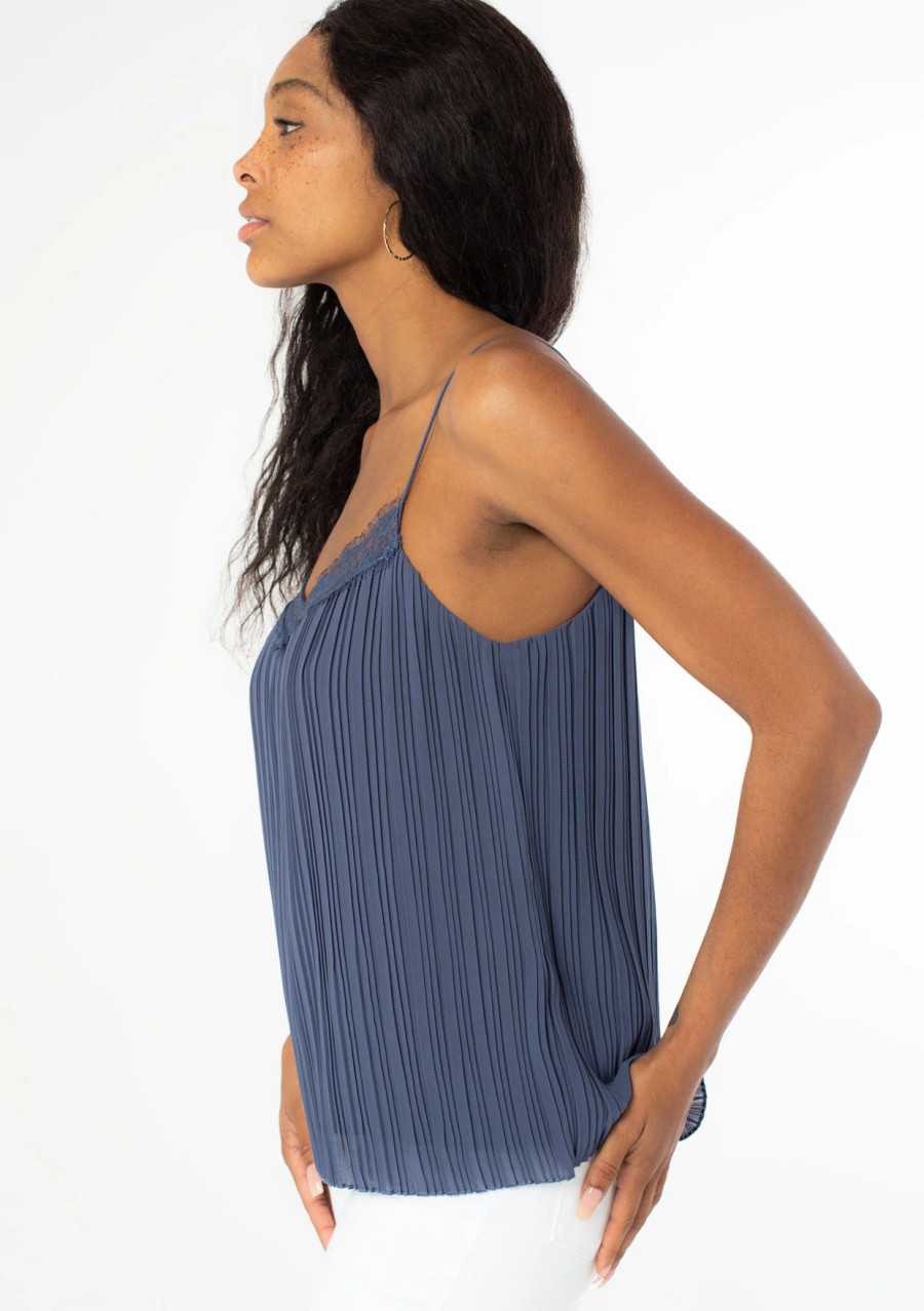 Pleated Lace Camisole {Indigo}