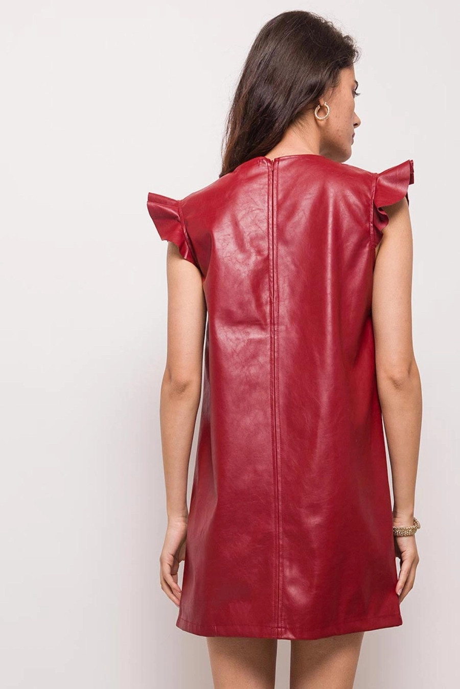 Vega Faux Leather Dress {Lipstick}