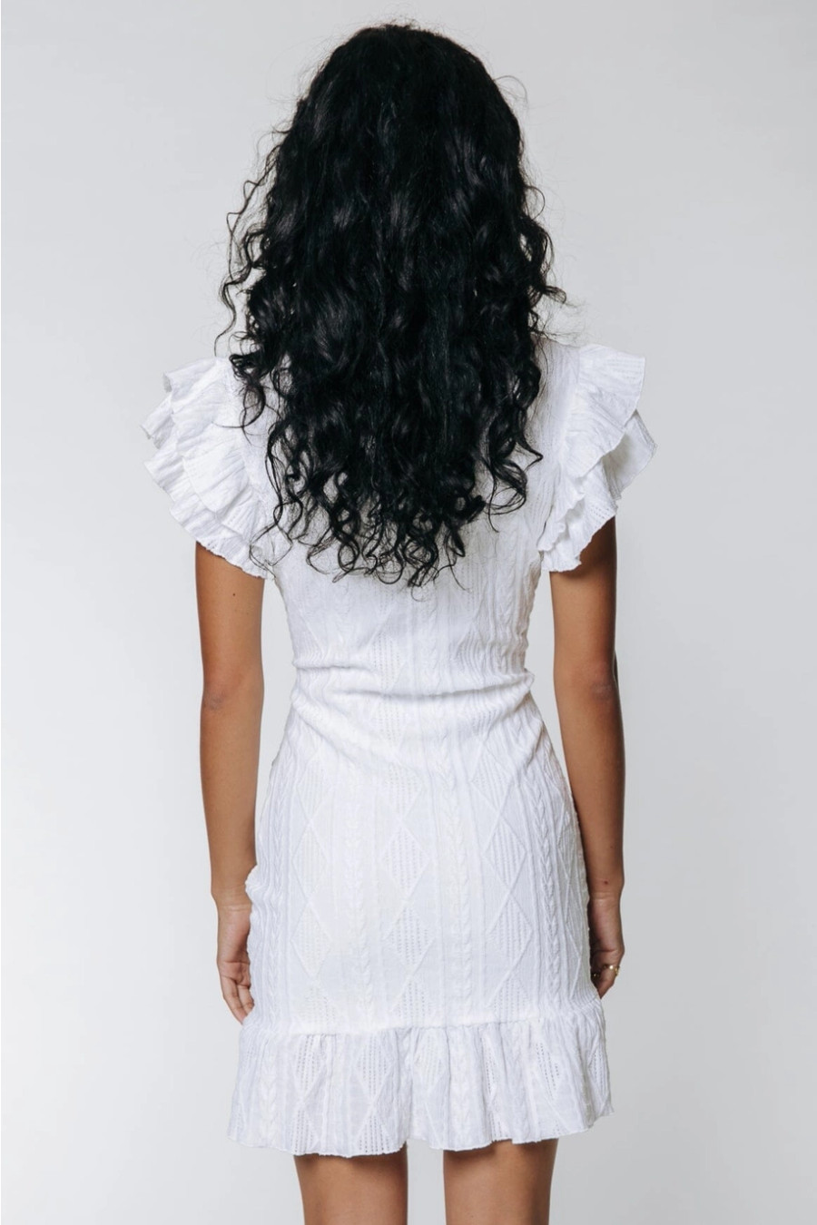 Zorah Cinch Mini Dress {White}