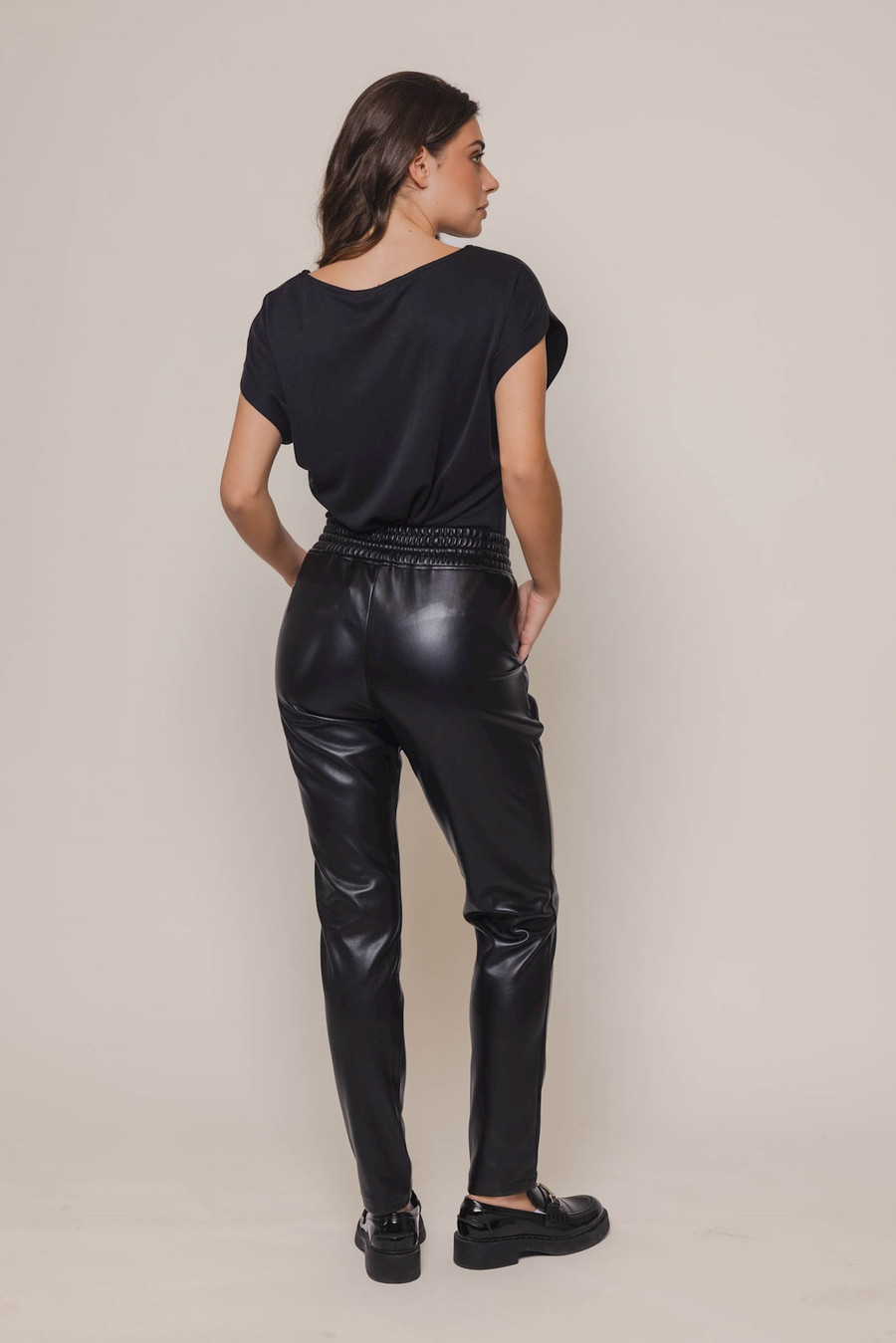 Elsa Faux Leather Trouser {Black}