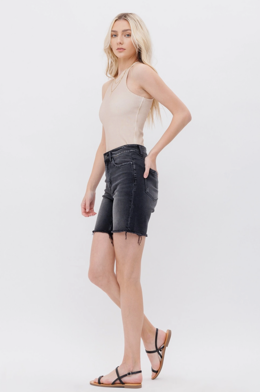 Chinuri High Midi Short {Black}