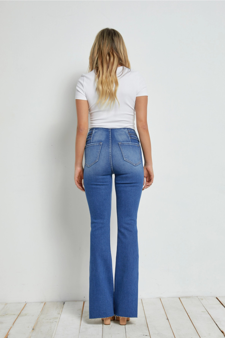 Tab Side Flare Jean {Ocean}