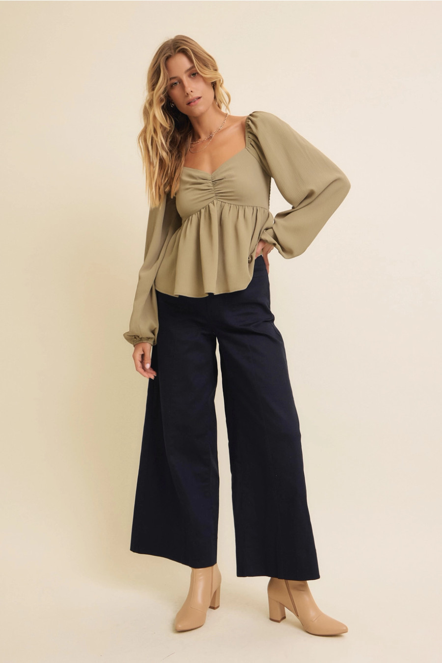 Corrine Sweetheart Blouse {Sage}