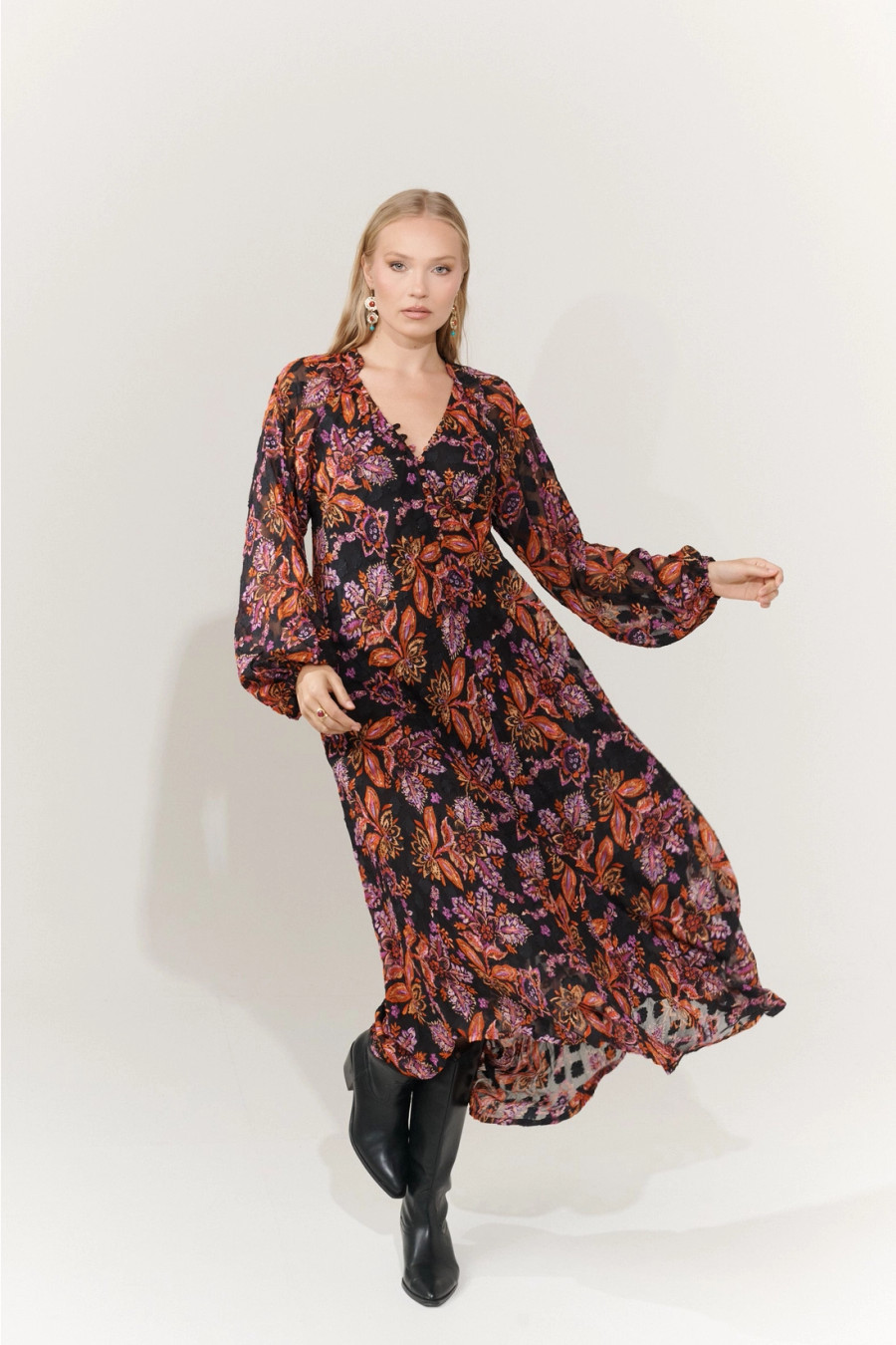 Indira Maxi Dress {Blk Multi}